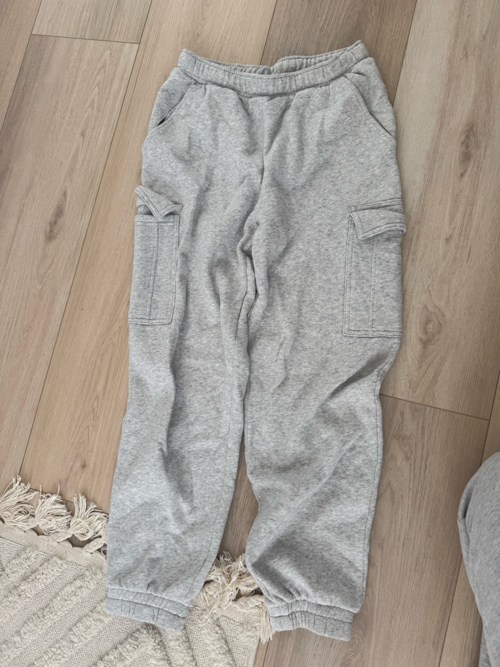 Light Gray Women's Cargo Jogger Sweatpants